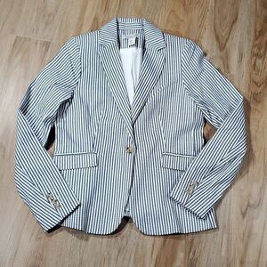 🔹️🔺️Rachel Zoe Blue Seersucker Striped Blazer Small